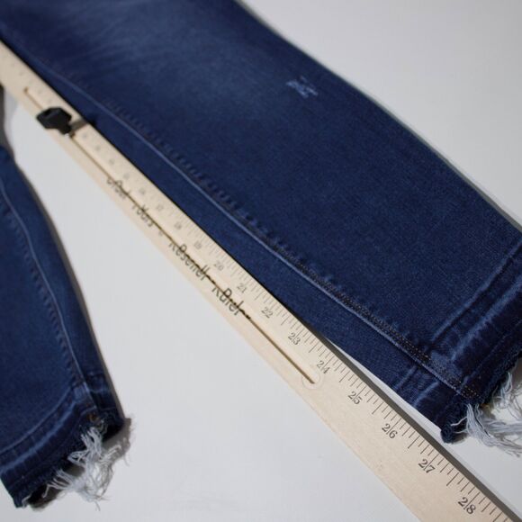 Spanx High Waist Denim Jeans Jegging Dark Wash Stretch Raw Hem Women Size M (J4) - Picture 10 of 11